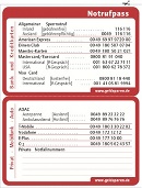 Geldsparen-Notrufkarte
